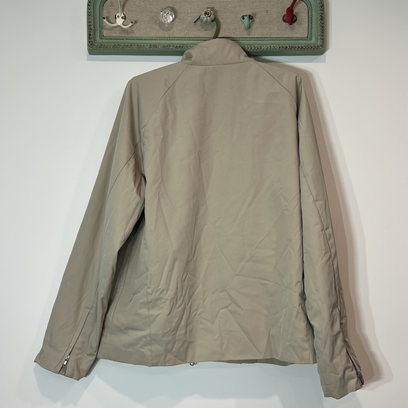 Vintage Express men’s large khaki solid classic zip front day jacket large - Picture 5 of 5